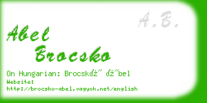 abel brocsko business card